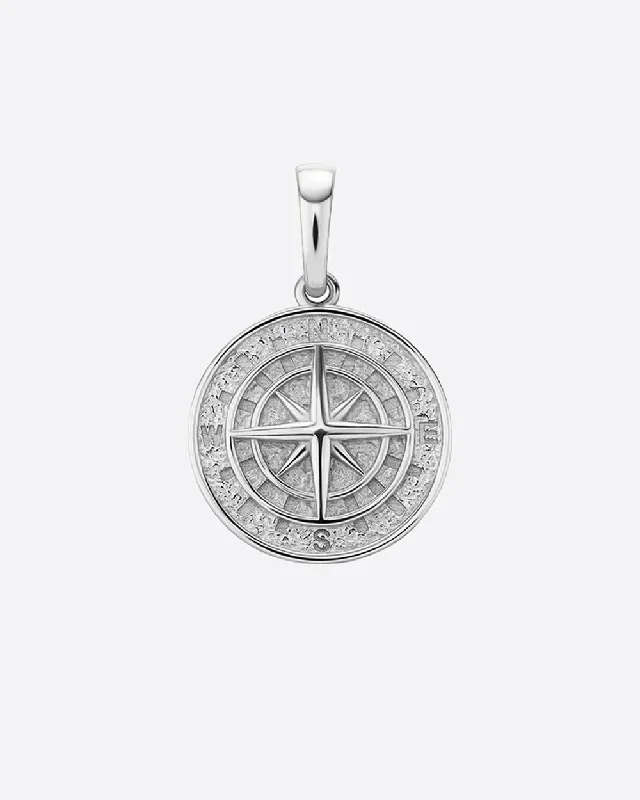 Limited-Stock Jewelry Sale – Once It's Gone, It's Gone CLEAN COMPASS PENDANT 925. - WHITE GOLD