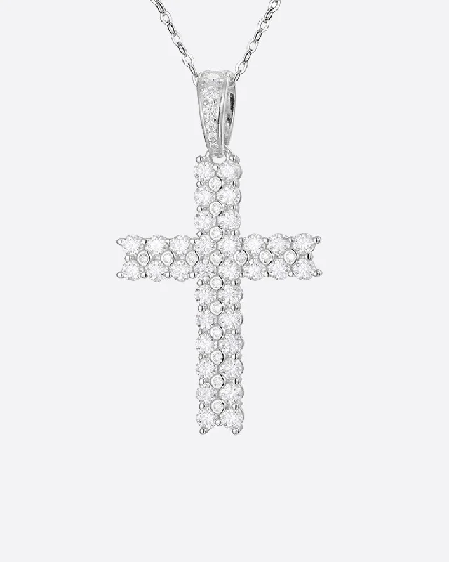 Handcrafted Jewelry Sale – Unique Designs At Low Prices MOISSANITE PAVED CROSS PENDANT. - WHITE GOLD