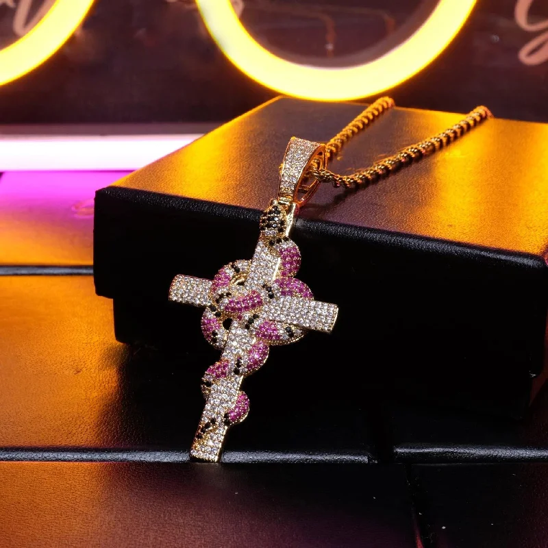 Discover Unique Jewelry With Special Limited-Time Offers 🔥New Iced Cross and Snake Pendant