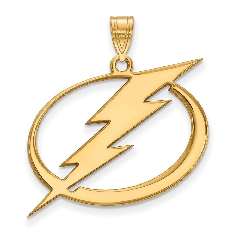 Personalized Jewelry Sale – Meaningful Gifts At Great Prices SS 14k Yellow Gold Plated NHL Tampa Bay Lightning XL Pendant
