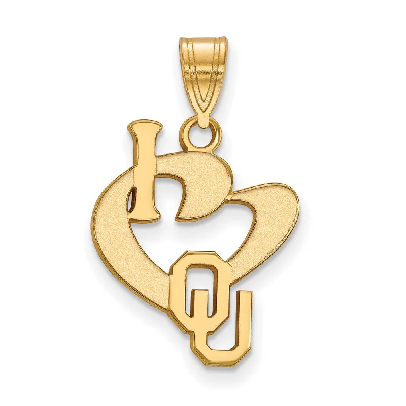 Shop Dazzling Jewelry At The Best Prices SS w/GP U. of Oklahoma Large I Love Logo Pendant