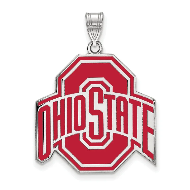 Flash Deals On Fine Jewelry – Shop Before It's Gone Sterling Silver Ohio State XL Enamel Pendant