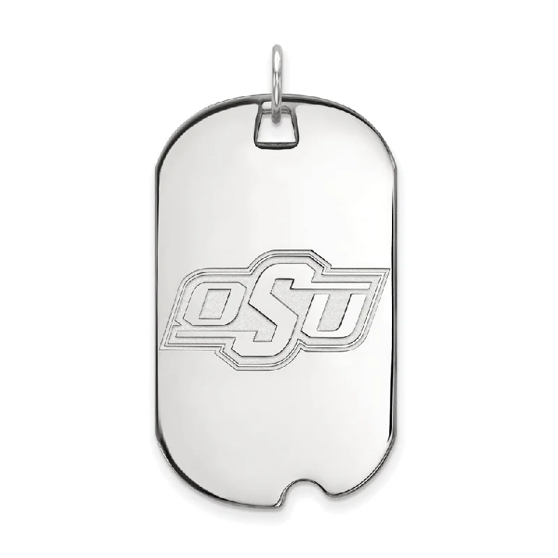 Upgrade Your Jewelry Collection For Less Sterling Silver Oklahoma State Large Dog Tag Pendant