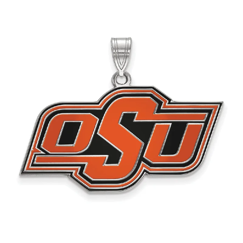Get The Jewelry You Love At A Price You Love Sterling Silver Oklahoma State Large Enamel Pendant
