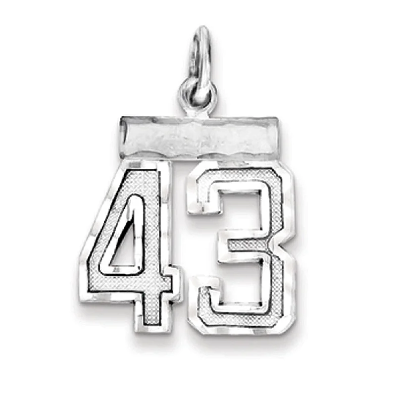 Fine Jewelry, Limited-Time Offers Available Sterling Silver, Varsity Collection, Small D/C Pendant, Number 43