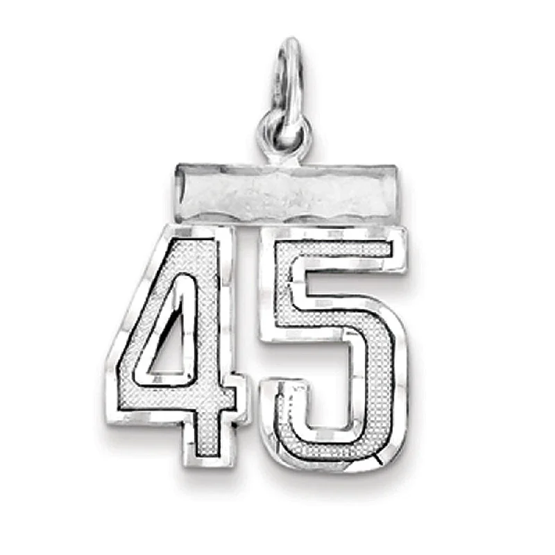 Elegant Jewelry Styles At Budget-Friendly Prices Sterling Silver, Varsity Collection, Small D/C Pendant, Number 45
