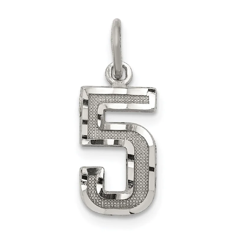 Jewelry Deals That Sparkle – Shop Today Sterling Silver, Varsity Collection, Small D/C Pendant, Number 5