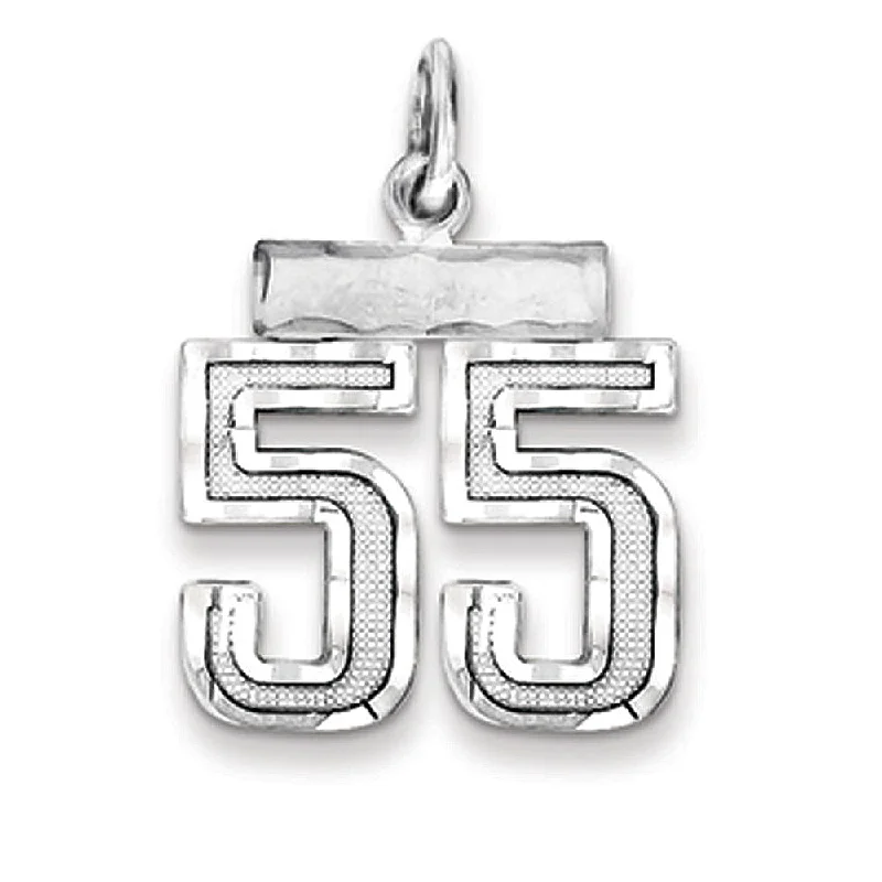 Exclusive Online Jewelry Sale – Don't Wait Sterling Silver, Varsity Collection, Small D/C Pendant, Number 55