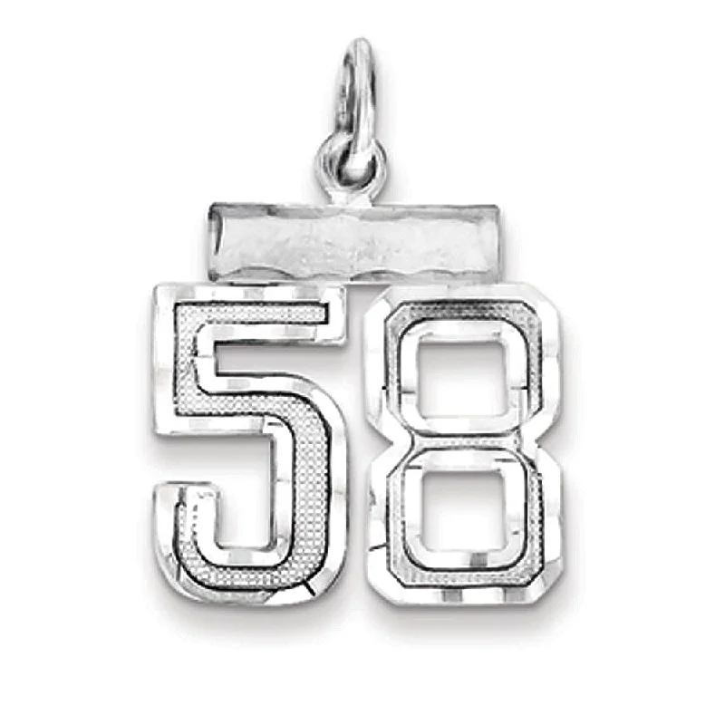 Flash Sale On Elegant Jewelry – Don't Miss Out Sterling Silver, Varsity Collection, Small D/C Pendant, Number 58