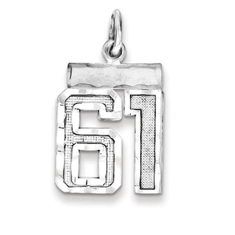Huge Savings On Premium Jewelry Styles Sterling Silver, Varsity Collection, Small D/C Pendant, Number 61