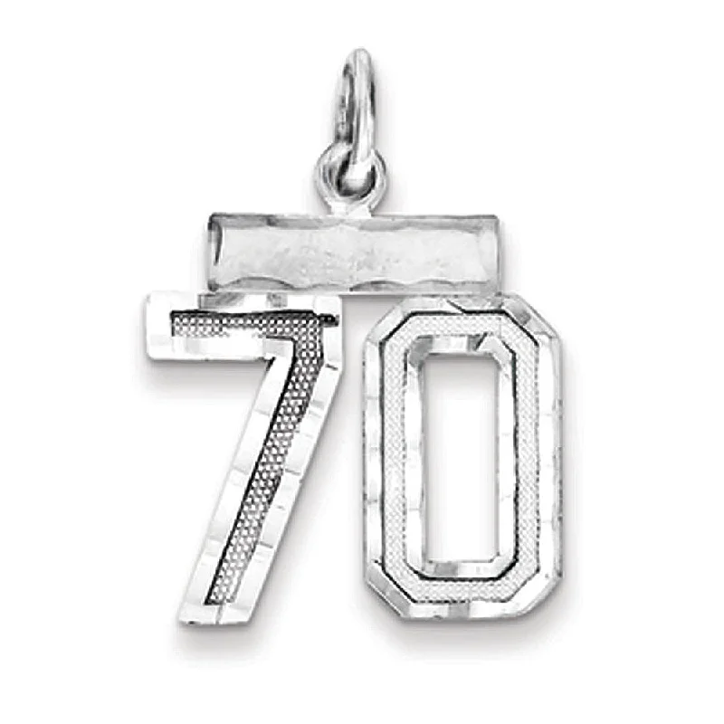 Elevate Your Jewelry Collection With Limited-Time Savings Sterling Silver, Varsity Collection, Small D/C Pendant, Number 70