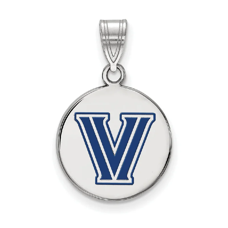 Buy More, Save More – Special Jewelry Discounts Sterling Silver Villanova U. Medium Enamel Logo Disc Pendant