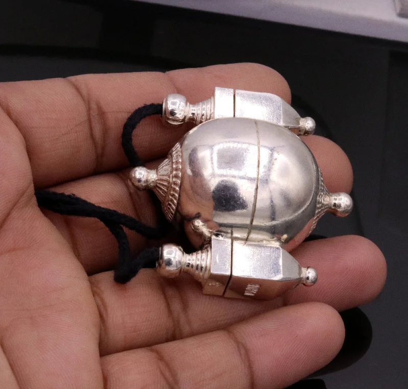 Timeless Jewelry At Special Discount Rates Traditional design silver shiva lingam box amulet pendant handmade mantra box prayer box tribal jewelry from rajasthan india sa02