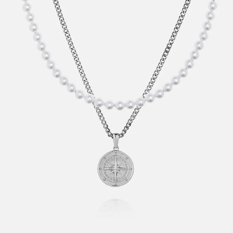 Don't Miss Out On Bestselling Jewelry At Special Prices Pearl Compass Set - White Gold